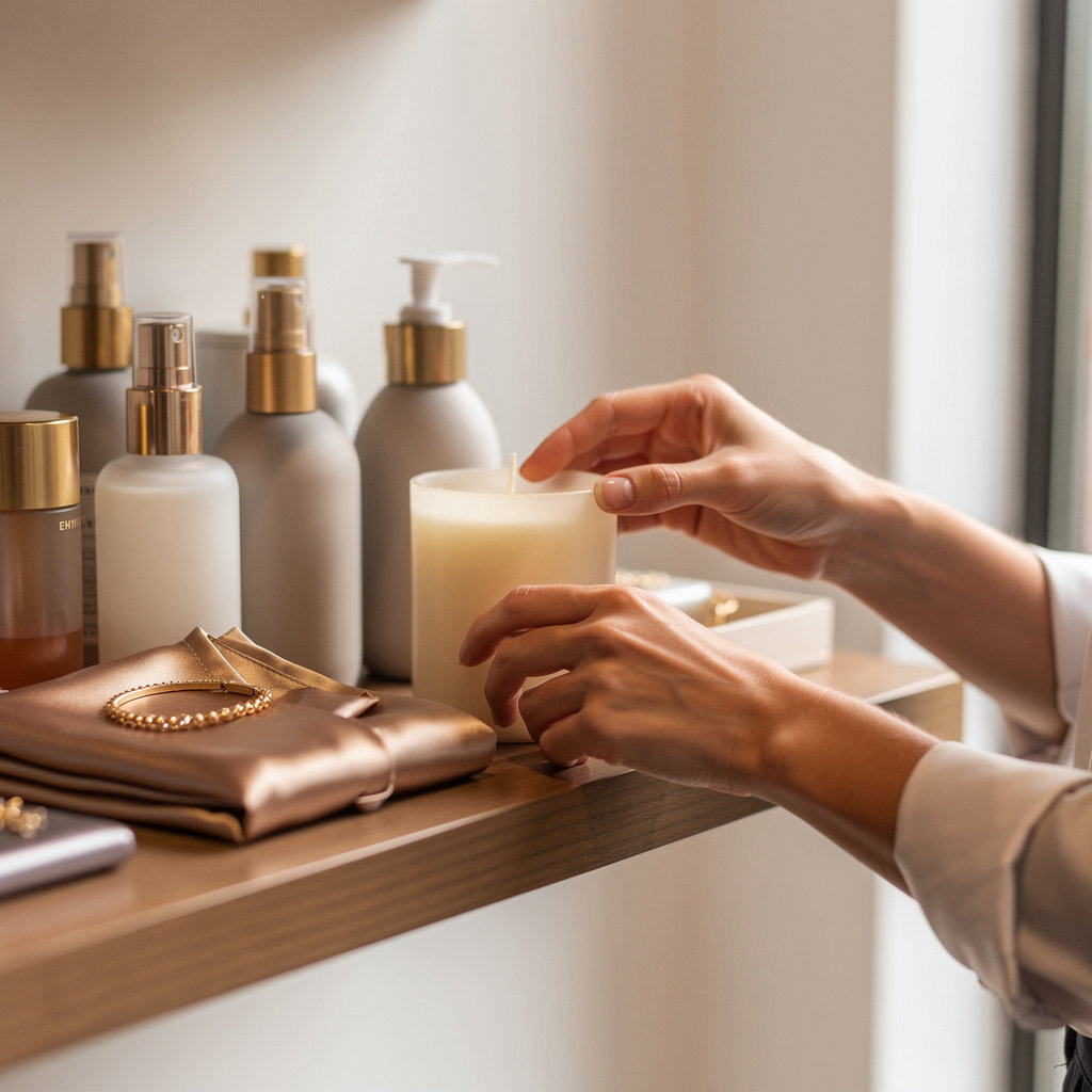 Sabrina Full Service Salon & Boutique boutique retail section showcasing premium hair care products and accessories in Santa Barbara